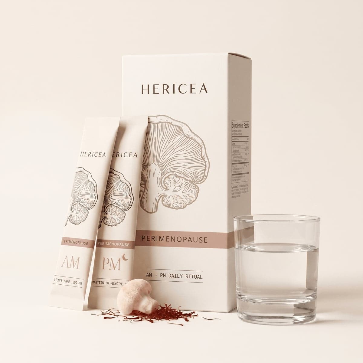 Hericea: Perimenopause kit — carton, morning stick and evening packet